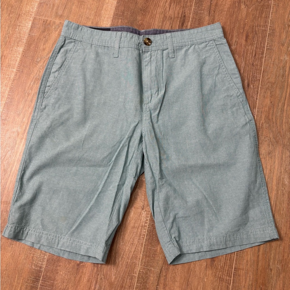 Wallin & Bros Green Flat Front Shorts for Effortless Style